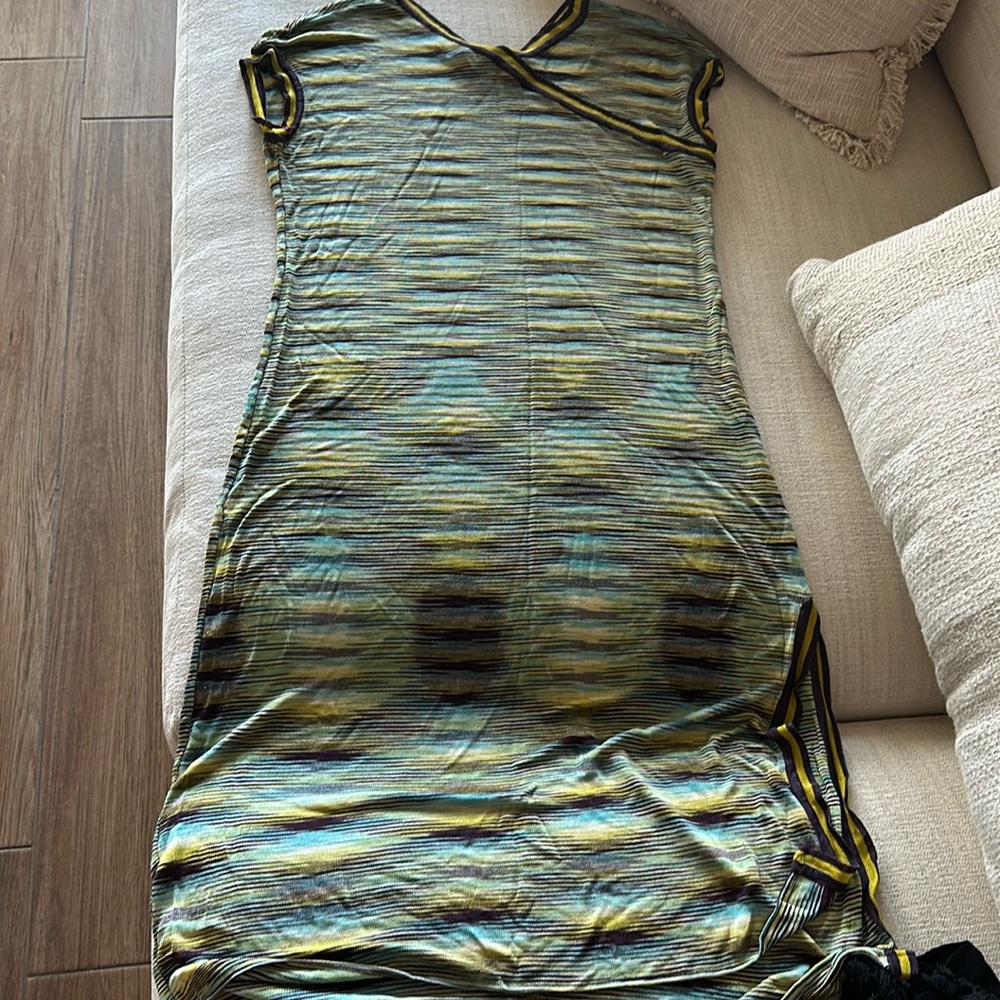 Missoni Striped Midi Dress - Green, Yellow, Black